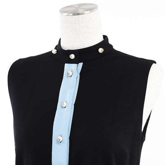 GUCCI one piece 410274 98% rayon, 2% polyurethane Black blue Women S Used Authentic