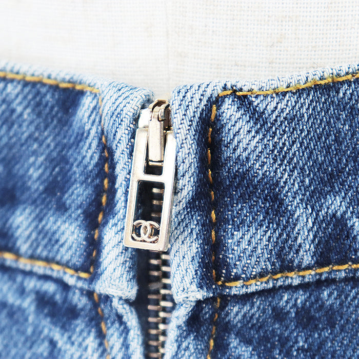 CHANEL skirt P73756 cotton Indigo 38