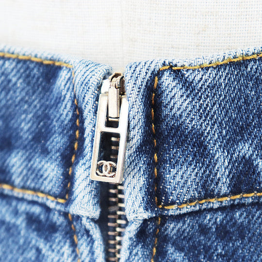 CHANEL skirt P73756 cotton Indigo 38