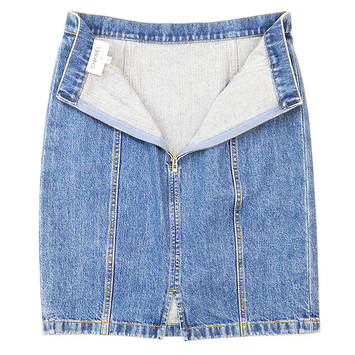 CHANEL skirt P73756 cotton Indigo 38