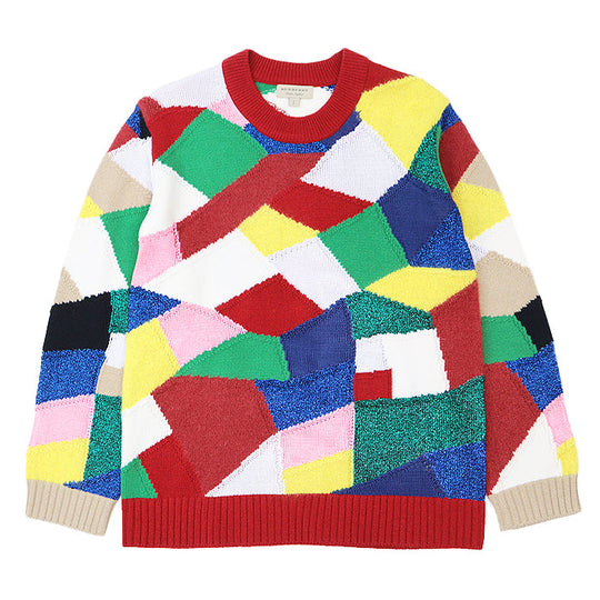 BURBERRY knit 8001832 26% cashmere, 22% wool, Material 6: 6% nylon, Material 6: 5% metallic fiber multicolor mens S Used Authentic