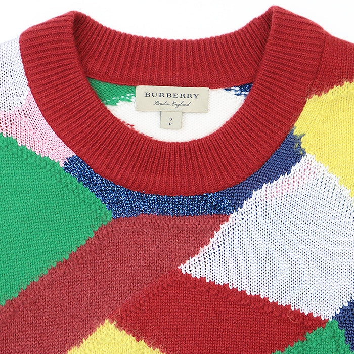 BURBERRY knit 8001832 26% cashmere, 22% wool, Material 6: 6% nylon, Material 6: 5% metallic fiber multicolor mens S Used Authentic