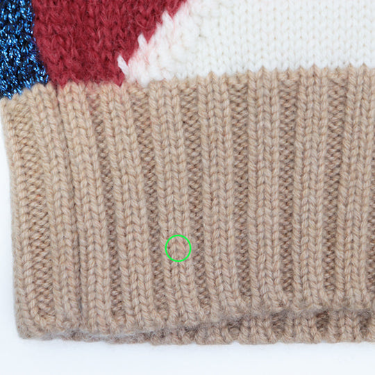 BURBERRY knit 8001832 26% cashmere, 22% wool, Material 6: 6% nylon, Material 6: 5% metallic fiber multicolor mens S Used Authentic