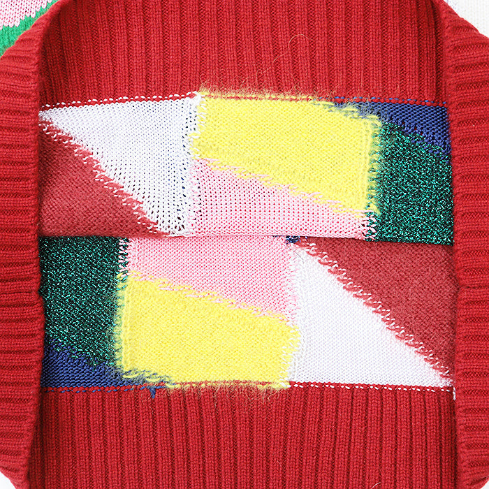 BURBERRY knit 8001832 26% cashmere, 22% wool, Material 6: 6% nylon, Material 6: 5% metallic fiber multicolor mens S Used Authentic