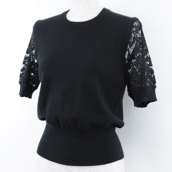 DOLCE&GABBANA knit 65% cashmere, 30% cotton black Women 40 Used Authentic