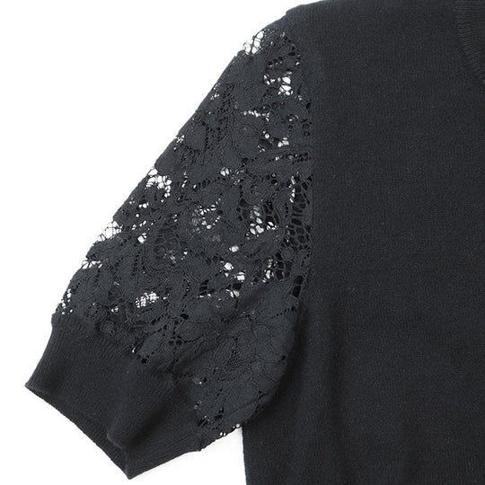 DOLCE&GABBANA knit 65% cashmere, 30% cotton black Women 40 Used Authentic