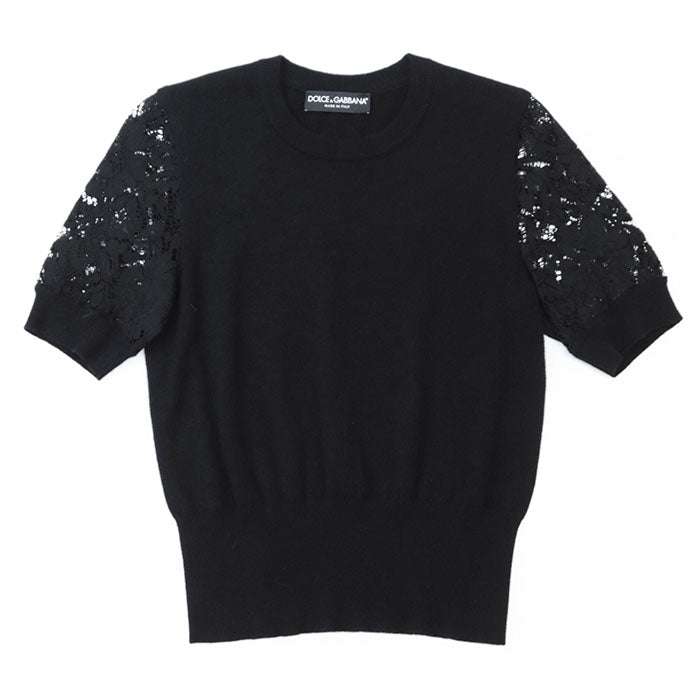 DOLCE&GABBANA knit 65% cashmere, 30% cotton black Women 40 Used Authentic