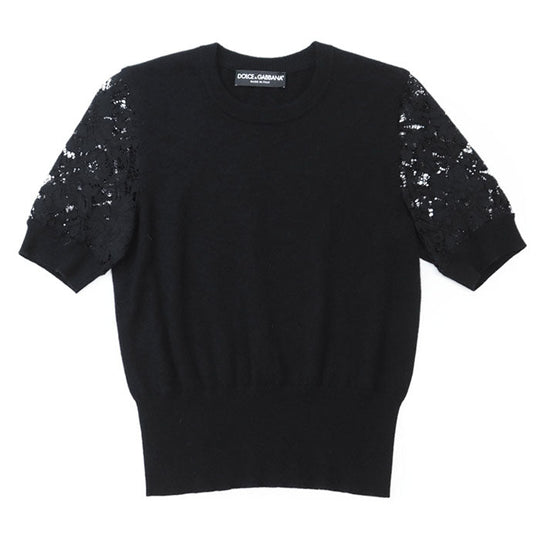 DOLCE&GABBANA knit 65% cashmere, 30% cotton black Women 40 Used Authentic