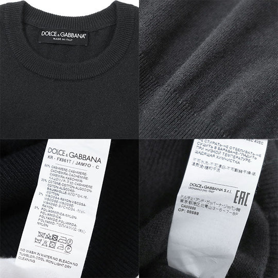 DOLCE&GABBANA knit 65% cashmere, 30% cotton black Women 40 Used Authentic