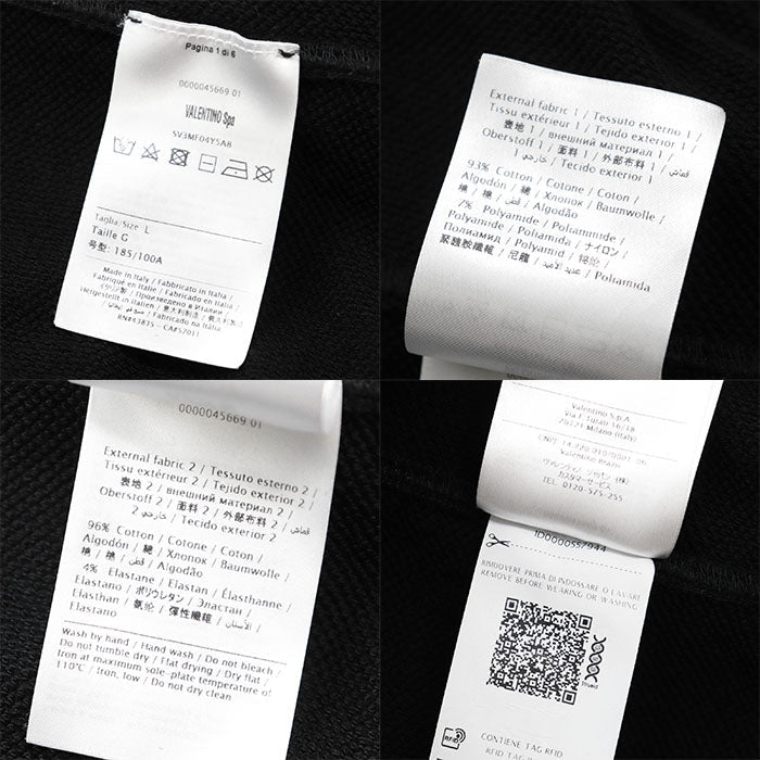 Valentino sweat SV3MF04Y5A8 Cotton nylon black L