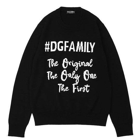 DOLCE&GABBANA knit 100% wool Black, White mens 50 Used Authentic