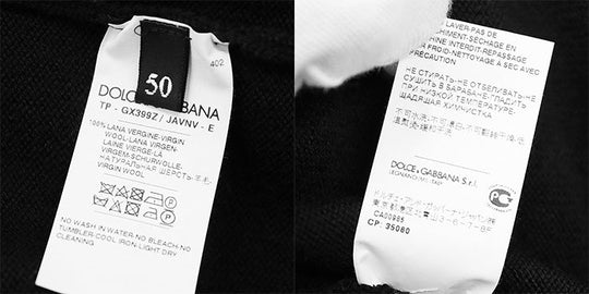 DOLCE&GABBANA knit 100% wool Black, White mens 50 Used Authentic