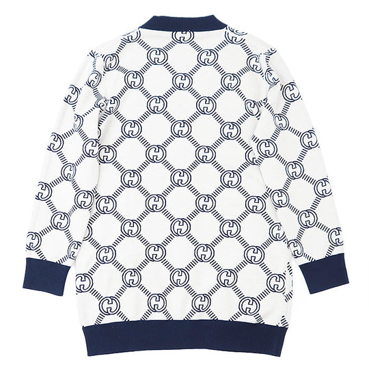 GUCCI knit 692696 XKCB2 4492 96% wool, 3% nylon Navy, Ivory Women M Used Authentic