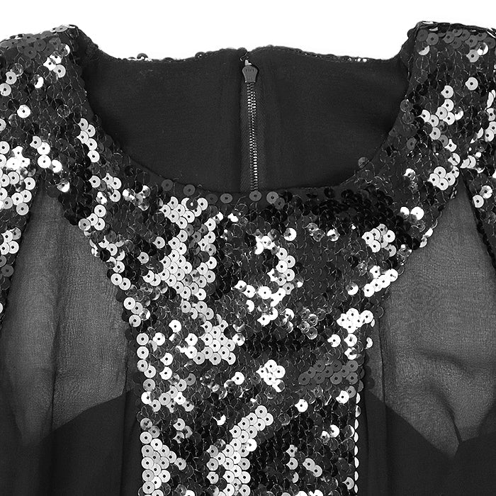 CHANEL one piece P41860 100% silk black Women 38 Used Authentic