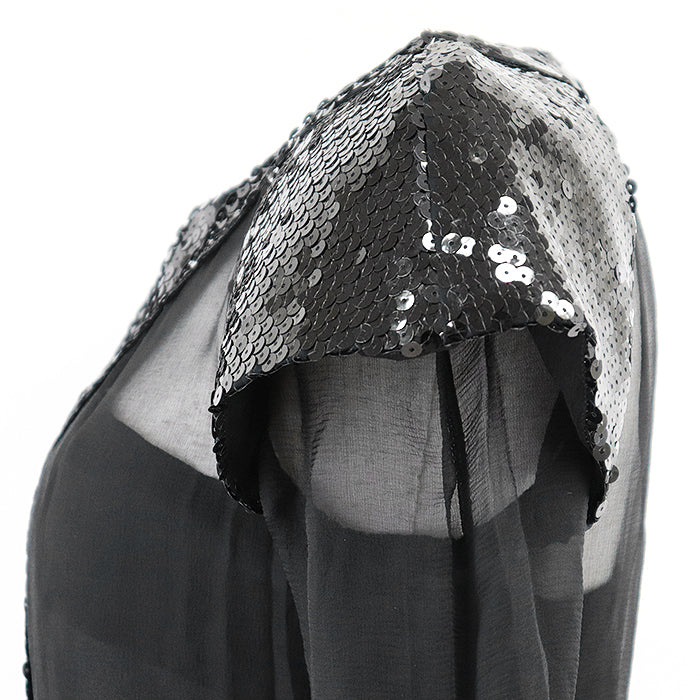 CHANEL one piece P41860 100% silk black Women 38 Used Authentic