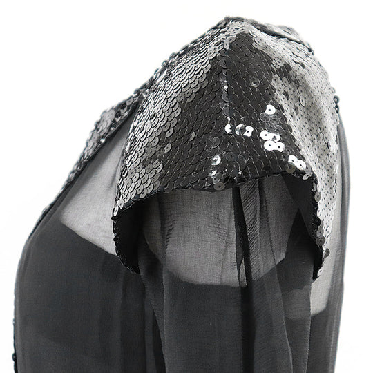 CHANEL one piece P41860 100% silk black Women 38 Used Authentic