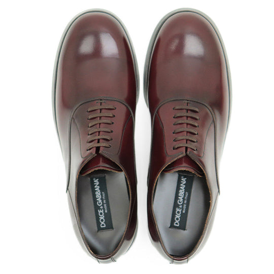 DOLCE&GABBANA Dress shoes CA5847 Patent leather Burgundy Plane toe Oxford shoes mens 8 Used Authentic