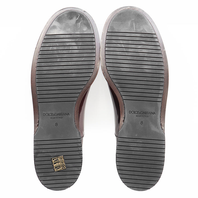 DOLCE&GABBANA Dress shoes CA5847 Patent leather Burgundy Plane toe Oxford shoes mens 8 Used Authentic