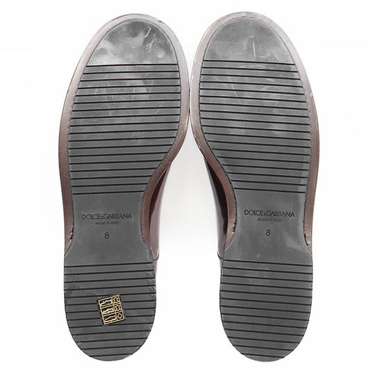 DOLCE&GABBANA Dress shoes CA5847 Patent leather Burgundy Plane toe Oxford shoes mens 8 Used Authentic