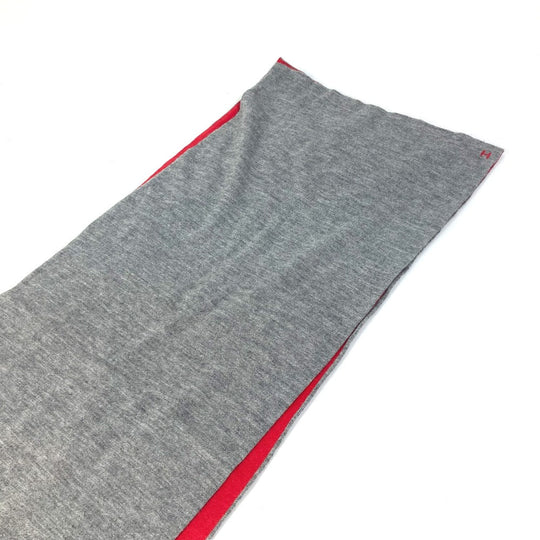 HERMES Scarf Cashmere, Silk gray H logo Allele Tour Women Used Authentic