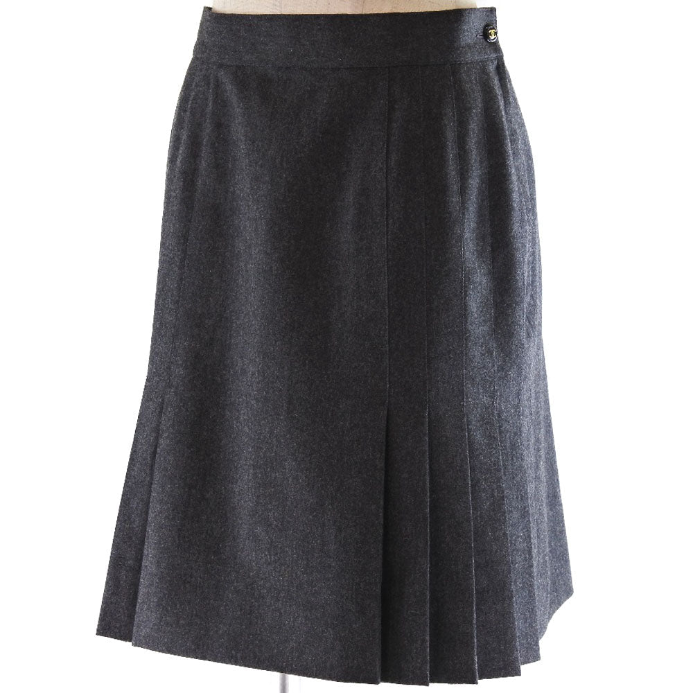 CHANEL skirt P03474/V03532 Wool, Silk gray 40