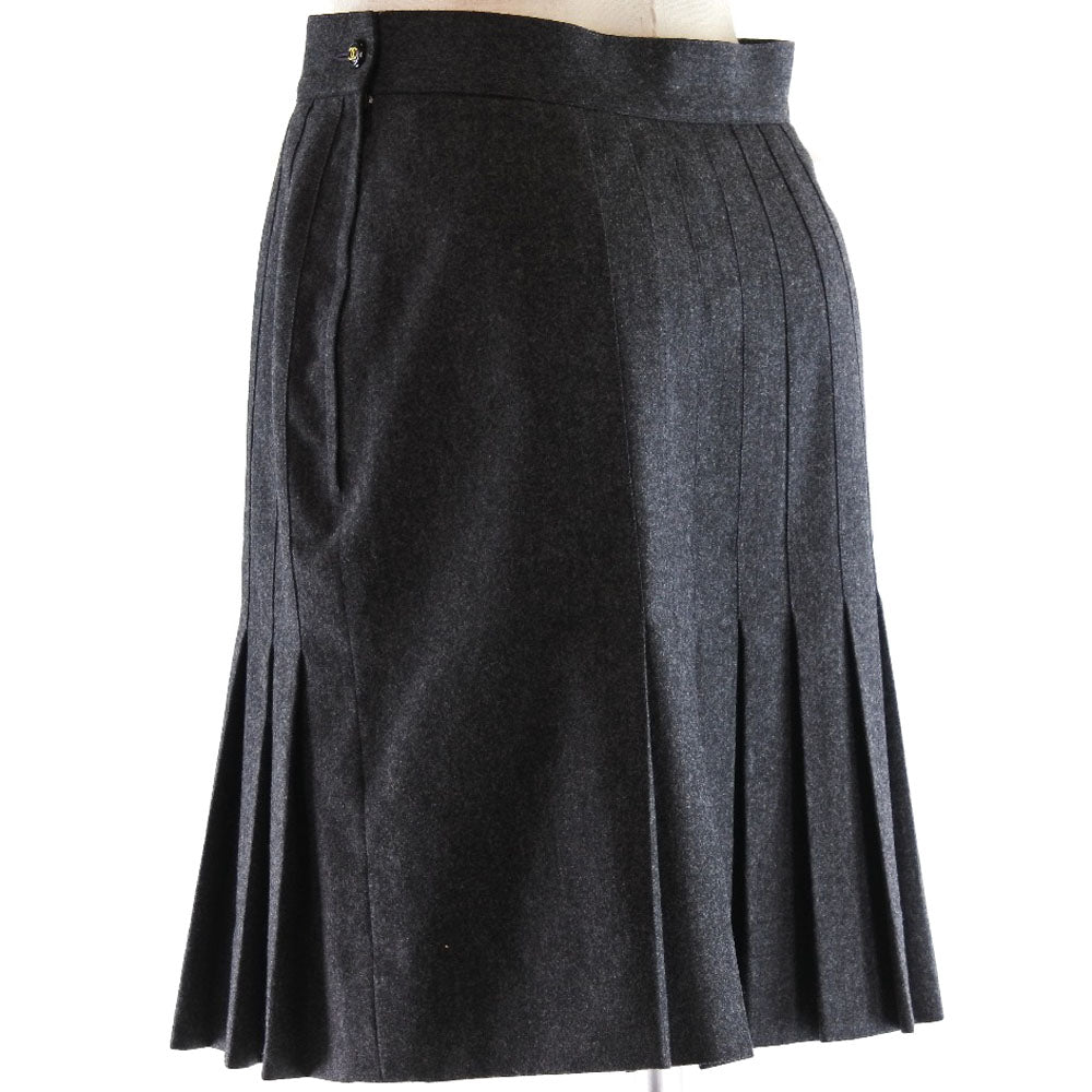 CHANEL skirt P03474/V03532 Wool, Silk gray 40