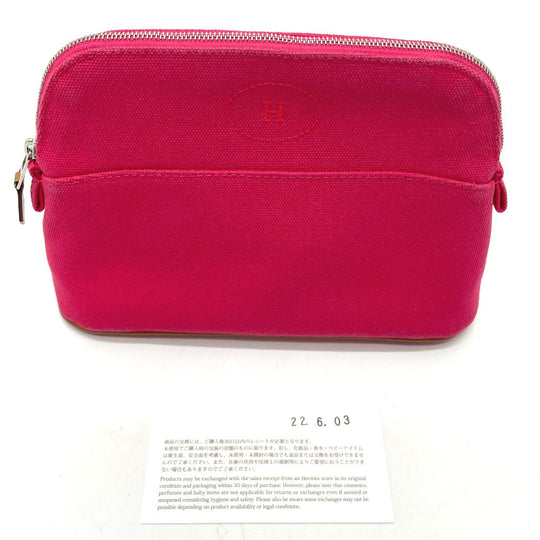 HERMES Pouch canvas pink accessory case Bored pouch 20