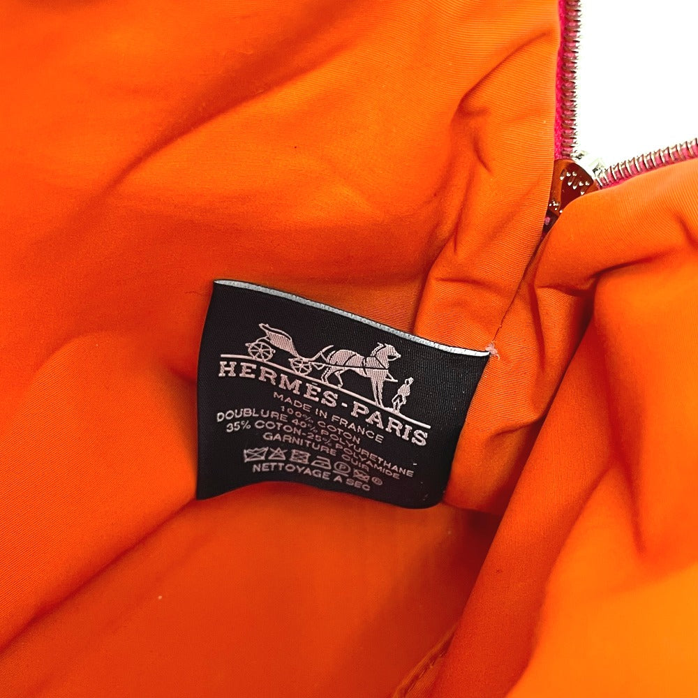 HERMES Pouch canvas pink accessory case Bored pouch 20