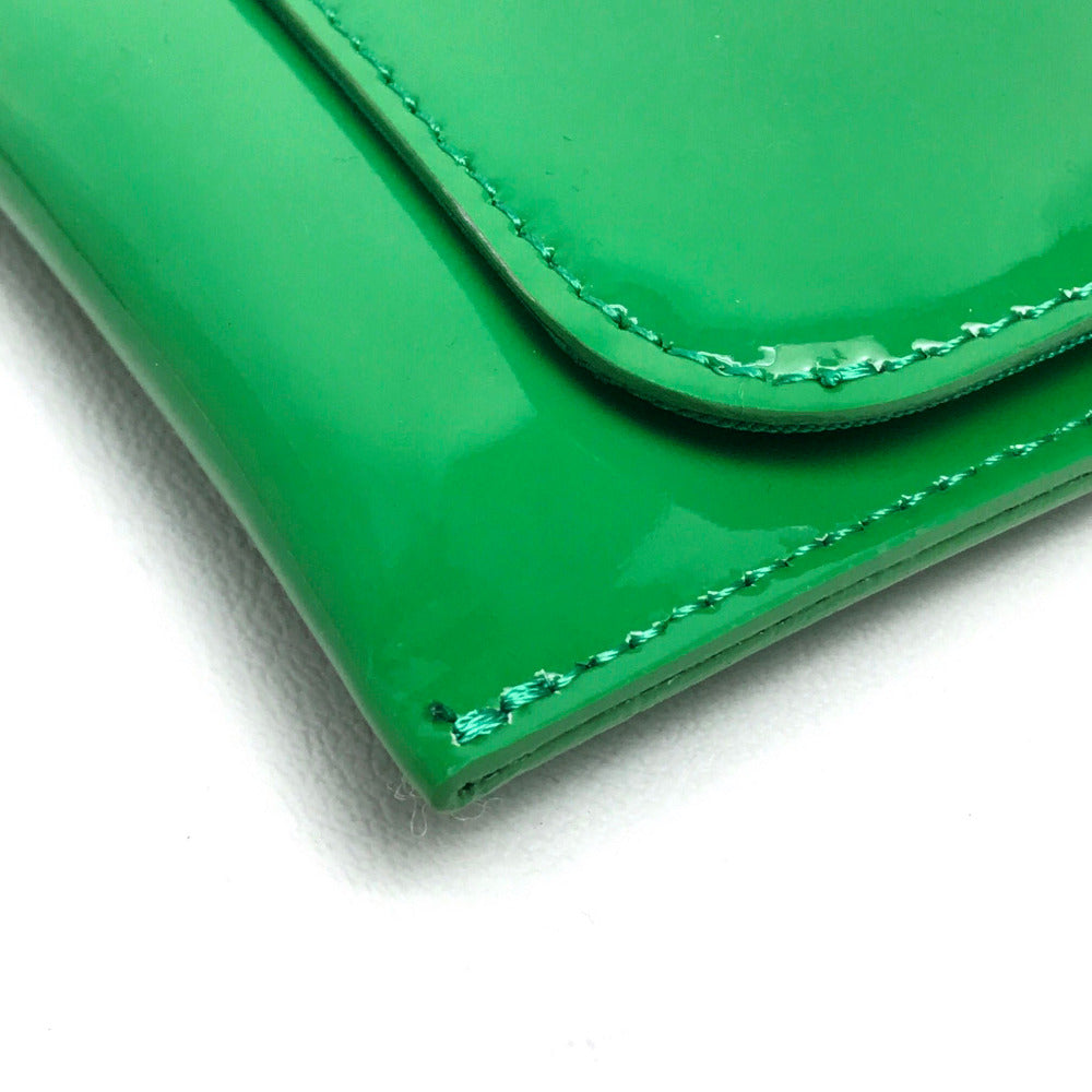 VALENTINO Clutch bag Patent leather green Red Valentino enamel Women Used Authentic