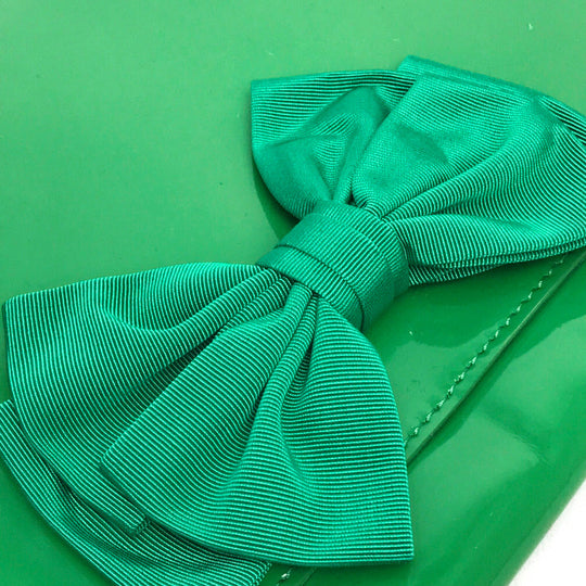 VALENTINO Clutch bag Patent leather green Red Valentino enamel Women Used Authentic