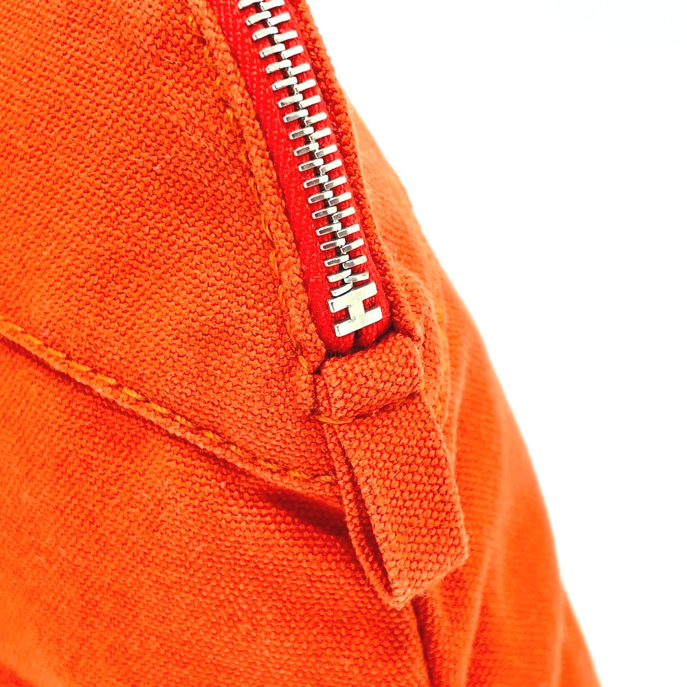 HERMES Pouch cotton Orange Bored pouch