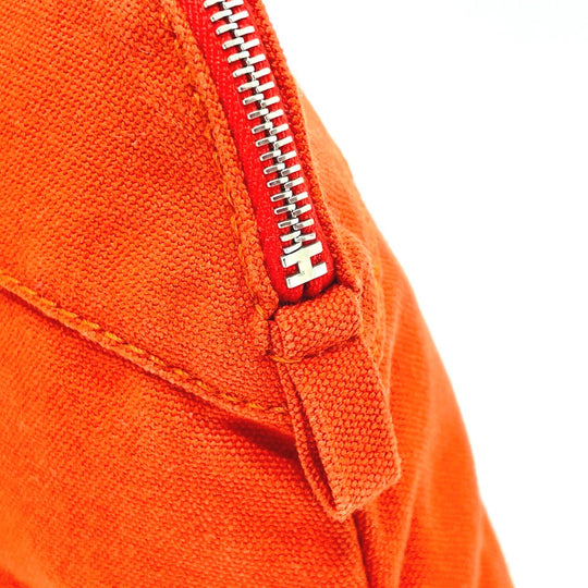 HERMES Pouch cotton Orange Bored pouch