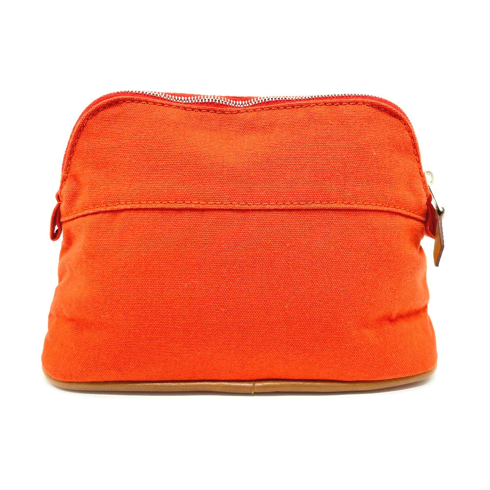 HERMES Pouch cotton Orange Bored pouch