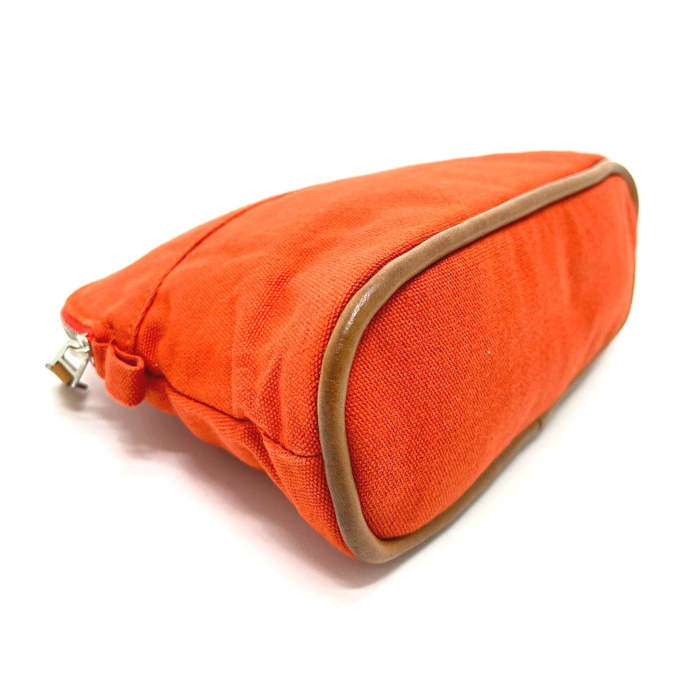 HERMES Pouch cotton Orange Bored pouch