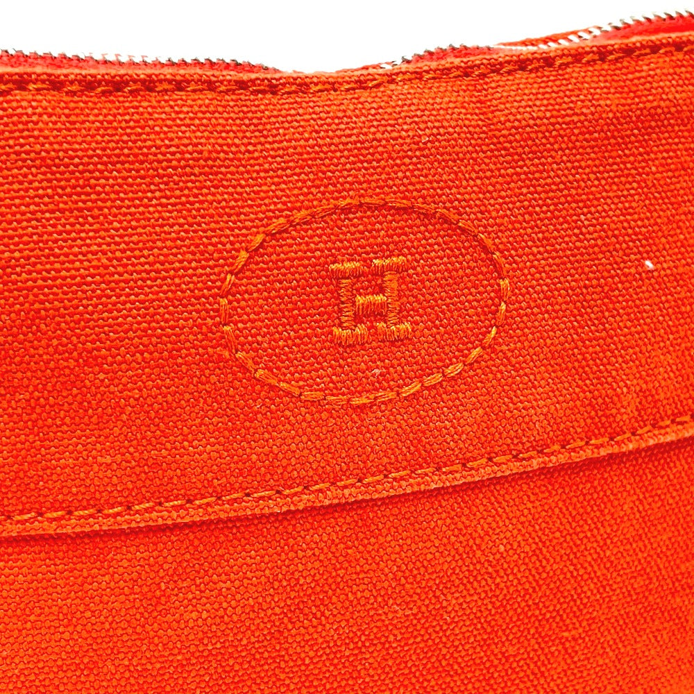 HERMES Pouch cotton Orange Bored pouch