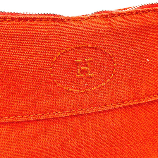 HERMES Pouch cotton Orange Bored pouch
