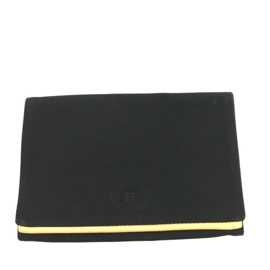 HERMES Pouch canvas black Bolide cotton travel pouch