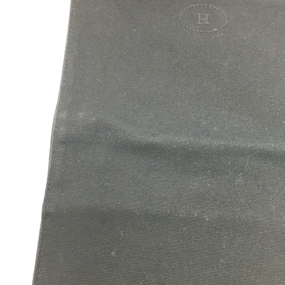 HERMES Pouch canvas black Bolide cotton travel pouch