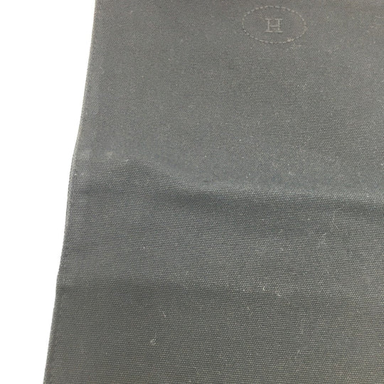 HERMES Pouch canvas black Bolide cotton travel pouch