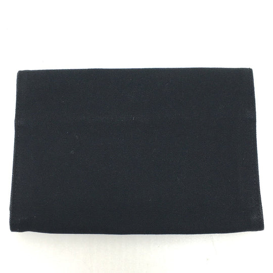 HERMES Pouch canvas black Bolide cotton travel pouch