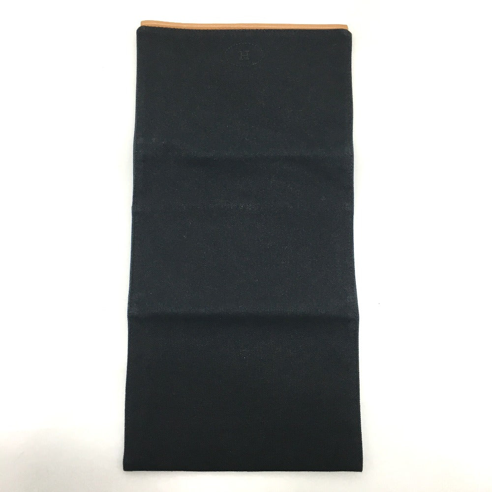 HERMES Pouch canvas black Bolide cotton travel pouch