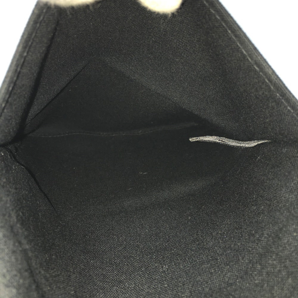 HERMES Pouch canvas black Bolide cotton travel pouch