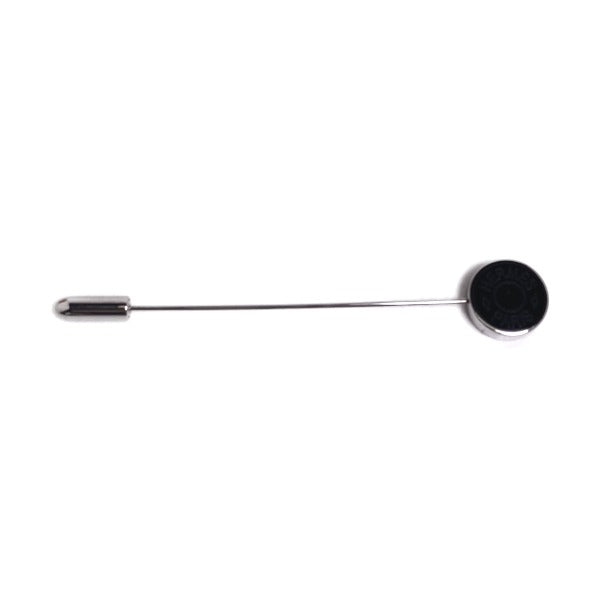 HERMES Other accessories Brass (palladium coated), lacquer Silverx black Hatpin Crude cell Women Used Authentic