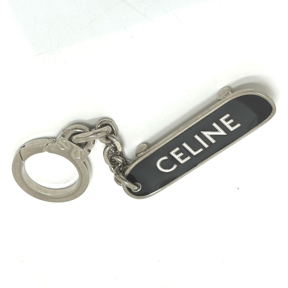 CELINE key ring metal black skateboard mens Used Authentic