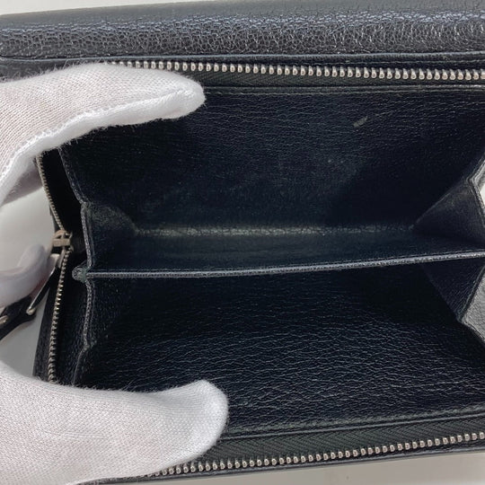 MIUMIU Trifold wallet 5ML014 leather black By color logo Women Used Authentic