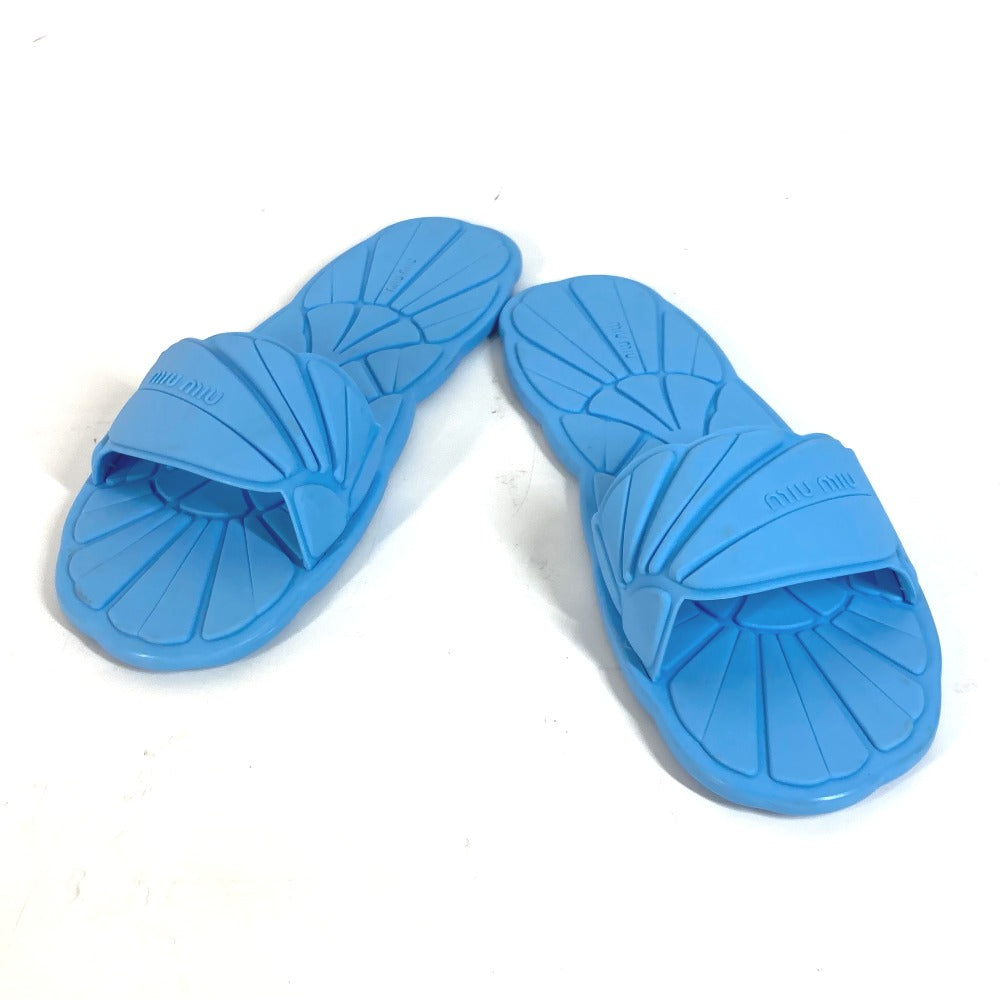 MIUMIU Sandals rubber blue Shoes shoes logo CALZATURE DONNA Women 38 Used Authentic
