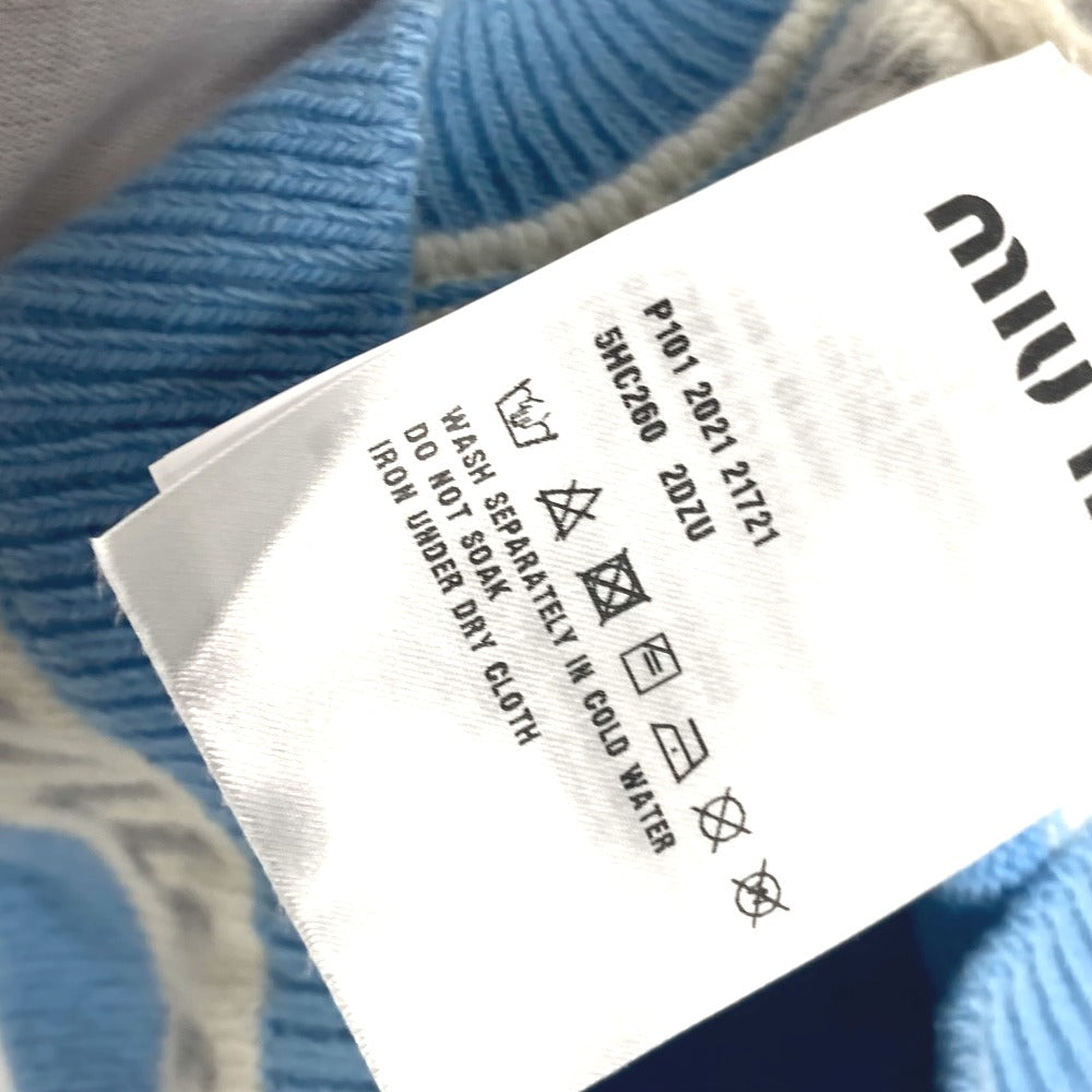 MIUMIU Knit hat 5HC260 Wool, Cashmere blue beanie hat knit hat knit cap logo Women Used Authentic