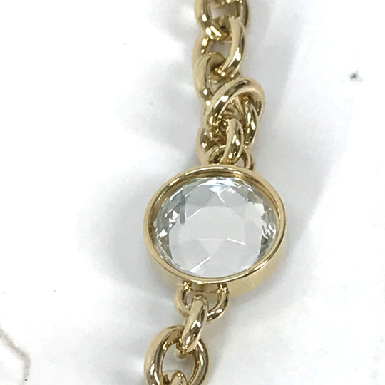 MIUMIU strap 5ZT044 metal gold logo rhinestone strap Women Used Authentic