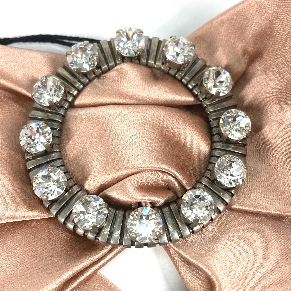 MIUMIU hair accessory Viscose, Silk pink Bijou rhinestone Women Used Authentic