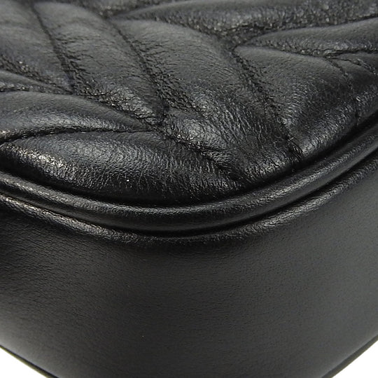 COACH Waist bag F38678 leather black Women Used Authentic